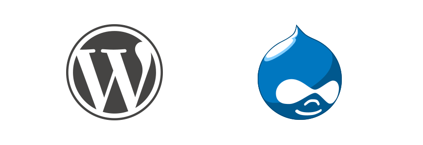 WordPress and Drupal Drop Logos